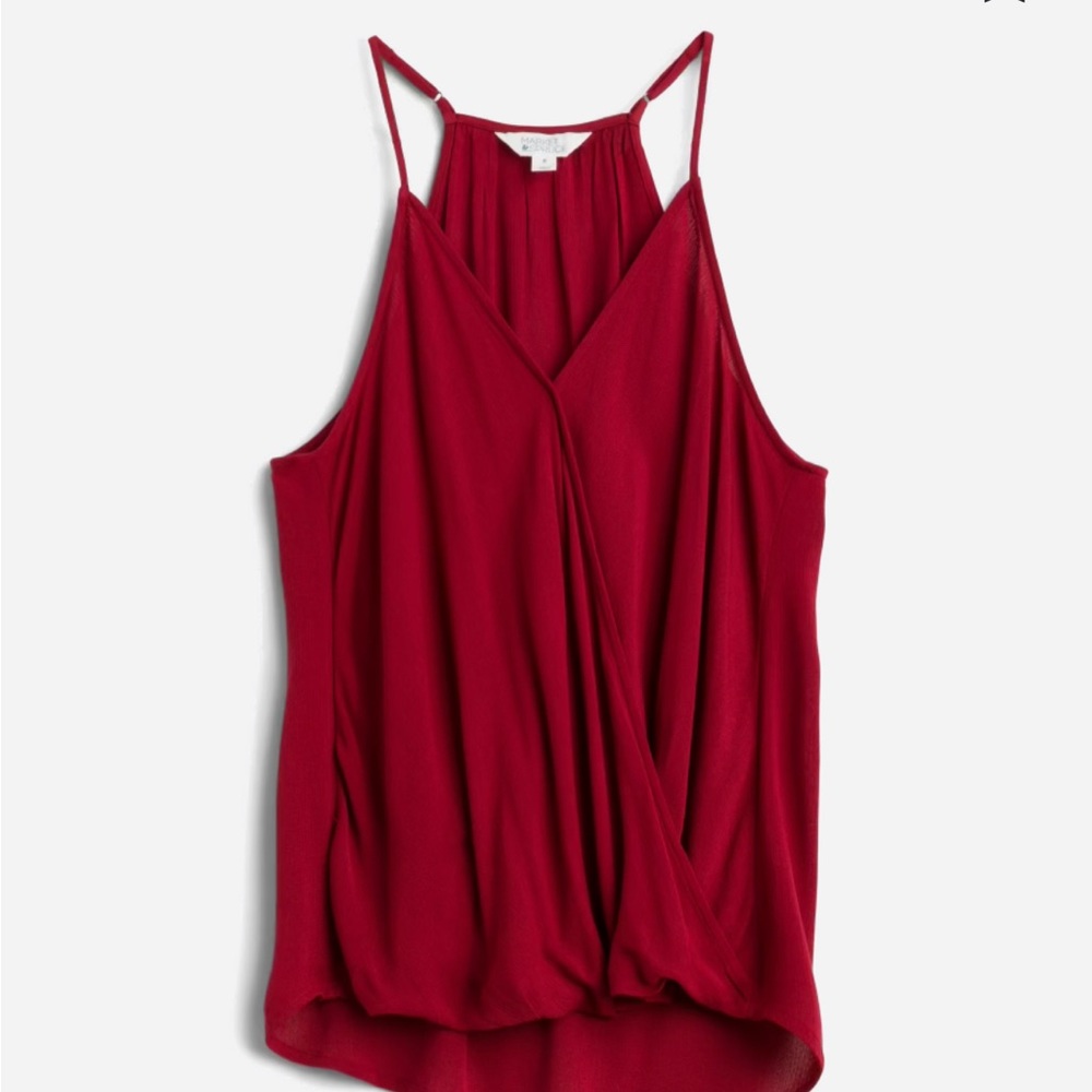 Faux wrap red top